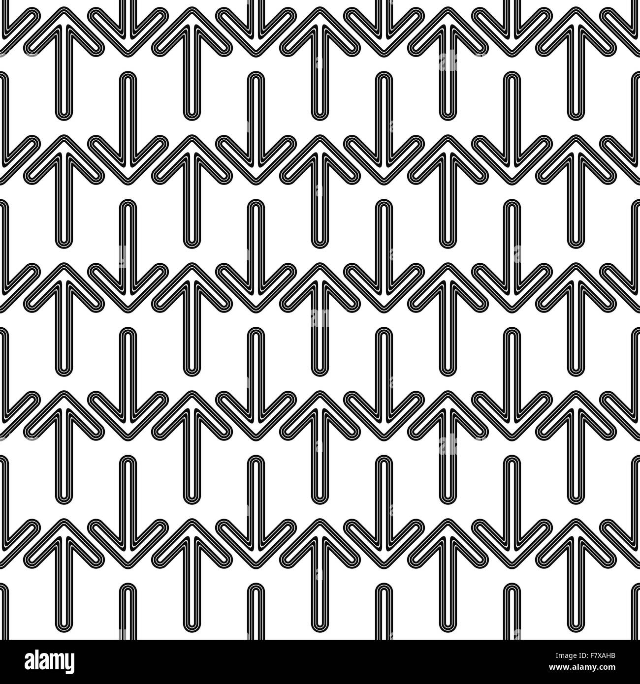 Seamless black and white arrow pattern Stock Vector