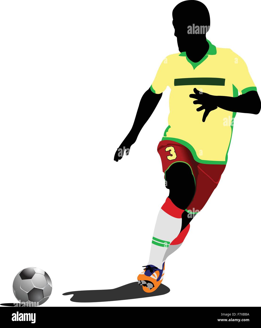 Football (soccer) players. Colored Vector illustration for desig Stock ...
