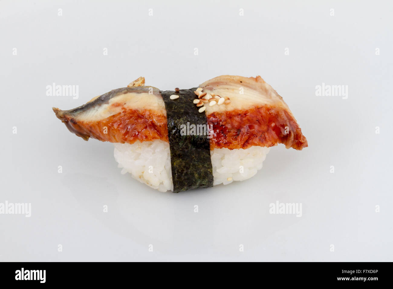 Eel sushi. Isolated over white Stock Photo - Alamy