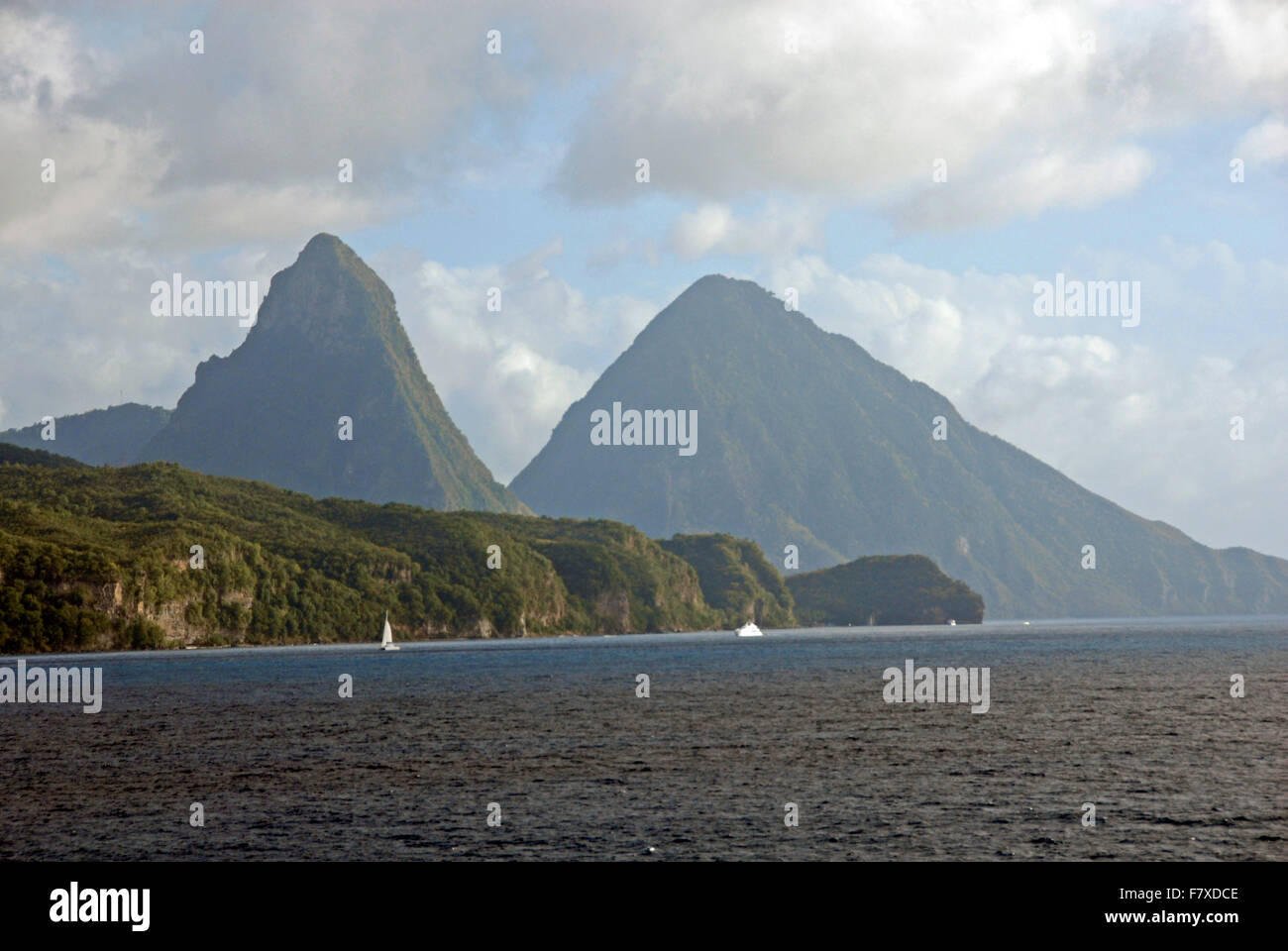 The Pitons, St Lucia, Caribbean Stock Photo