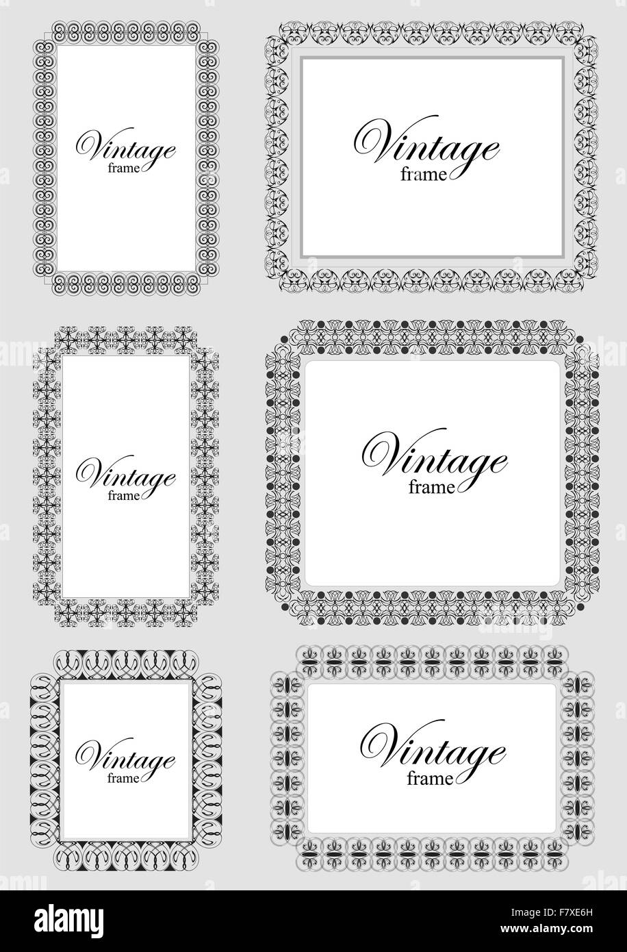 Collection of ornate vintage vector frames with sample text. Per Stock ...