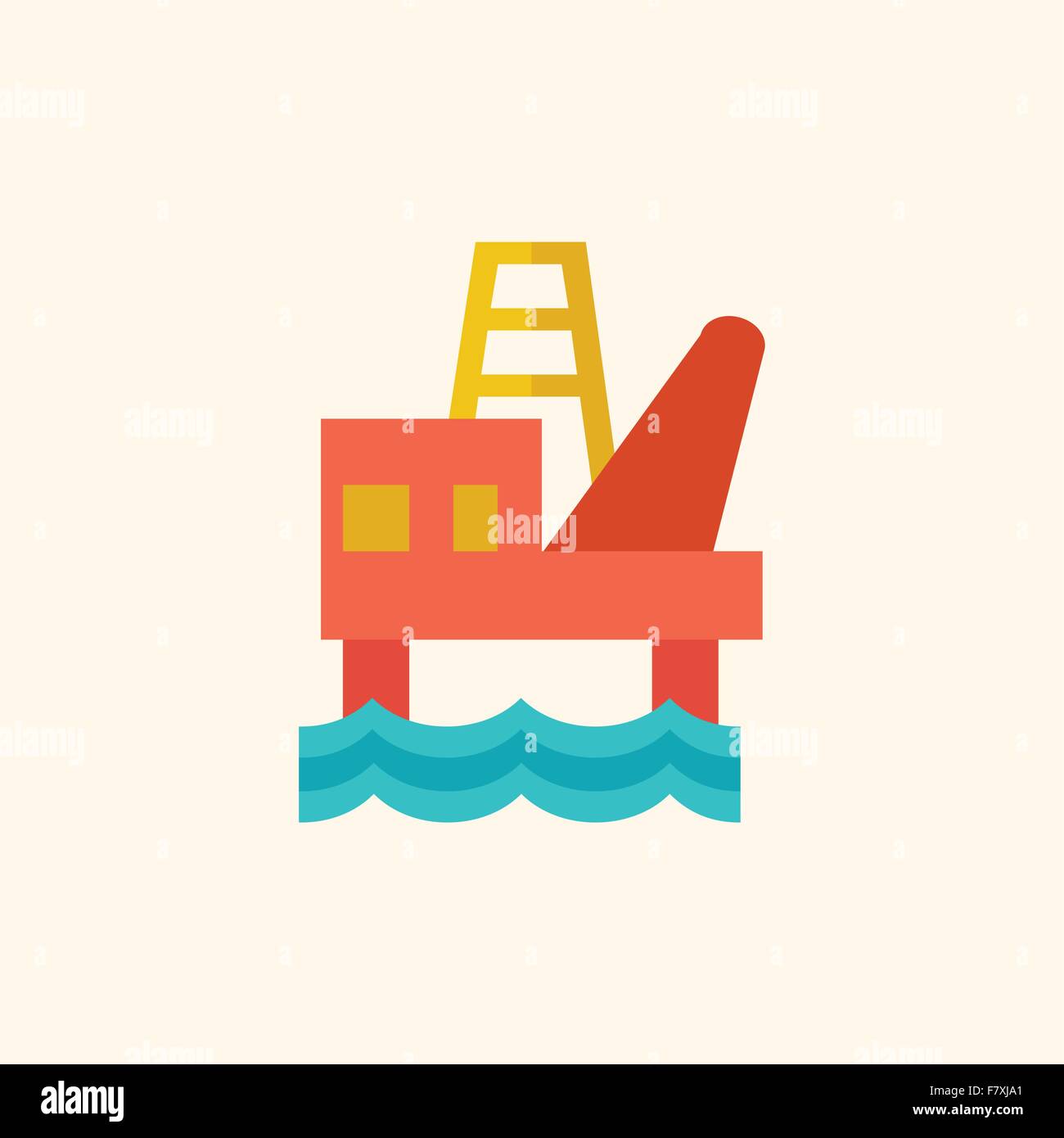 Fossil Fuel Flat Icon Stock Vector