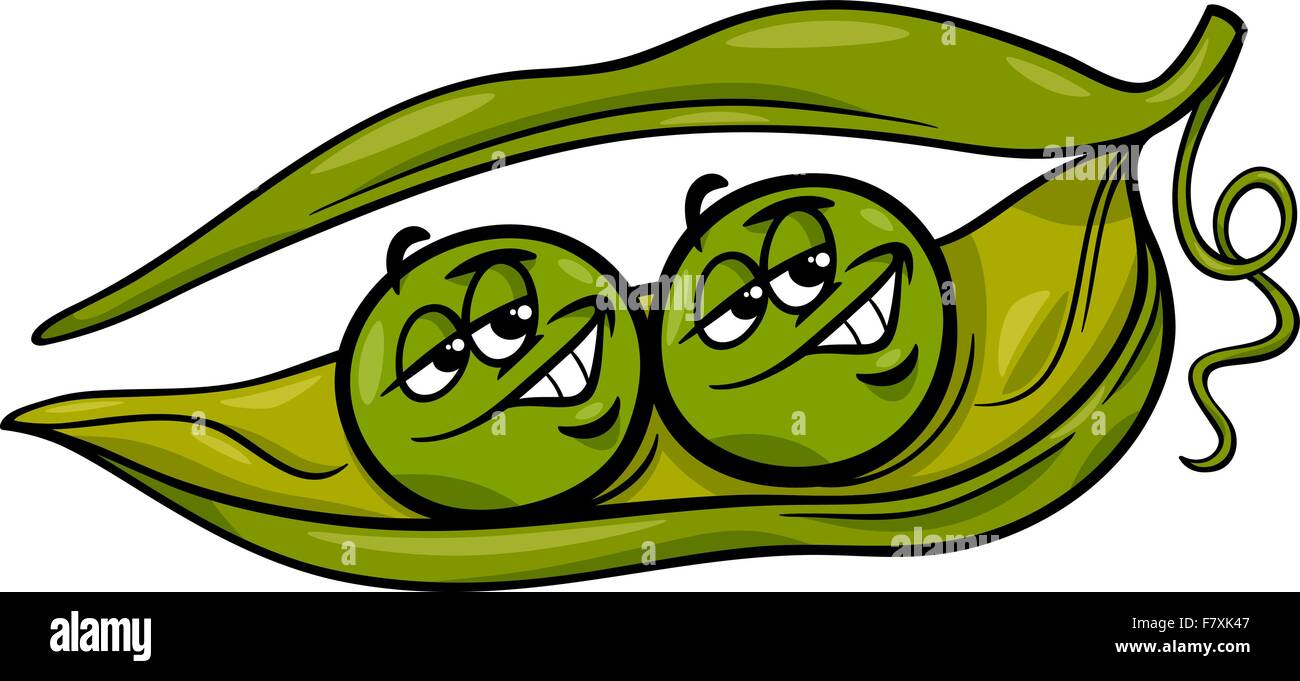 like two peas in a pod cartoon Stock Vector