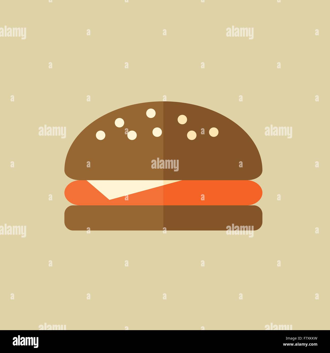 Hamburger. Food Flat Icon Stock Vector