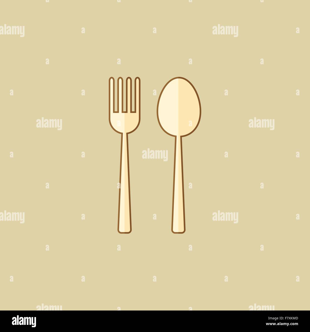 Spoon and Fork. Food Flat Icon Stock Vector Image & Art - Alamy
