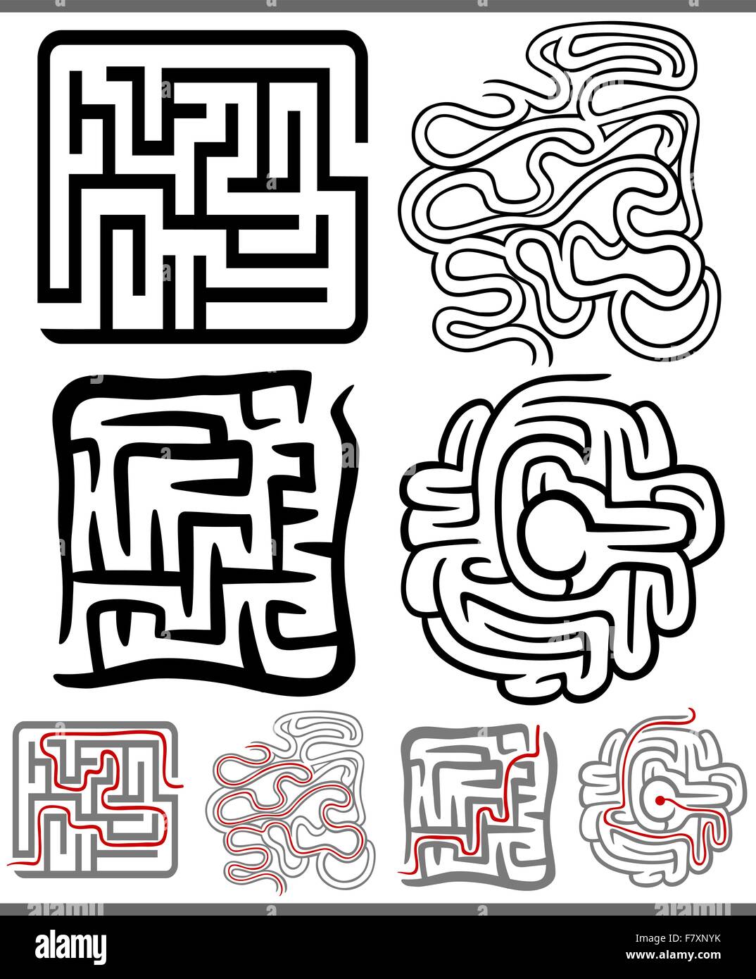 mazes or labyrinths diagrams set Stock Vector Image & Art Alamy