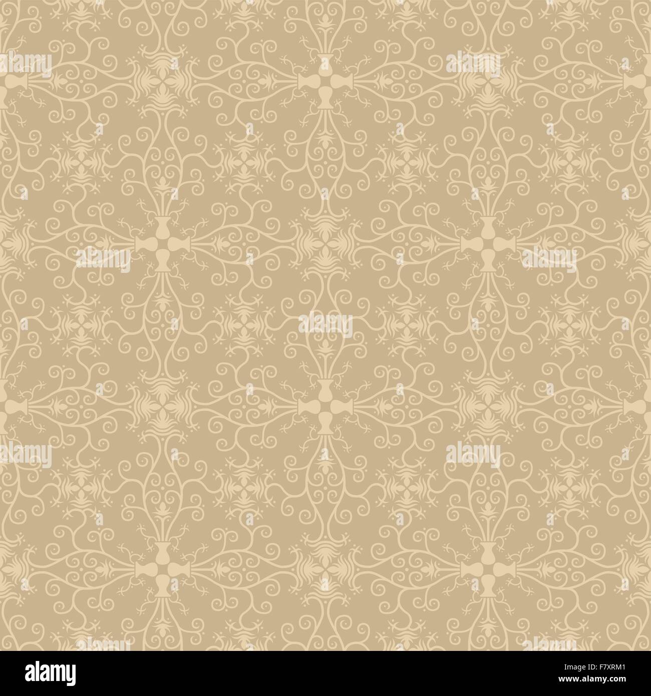 Seamless symmetric vintage floral wallpaper Stock Vector Image & Art ...