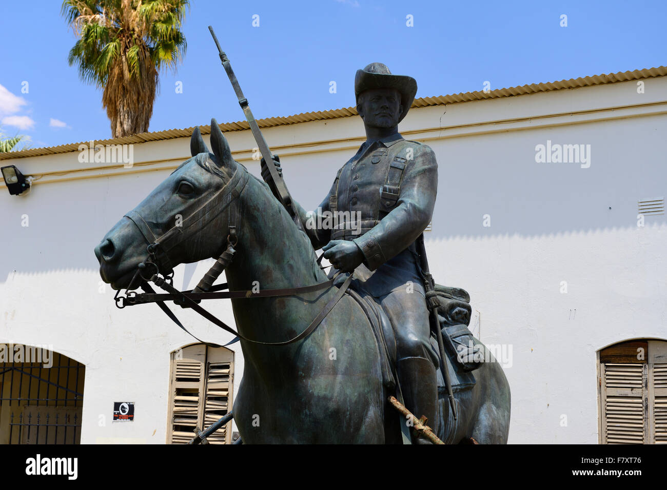 Equestrian statue inside Alte Feste (old German fort) in Windhoek, Namibia Stock Photo