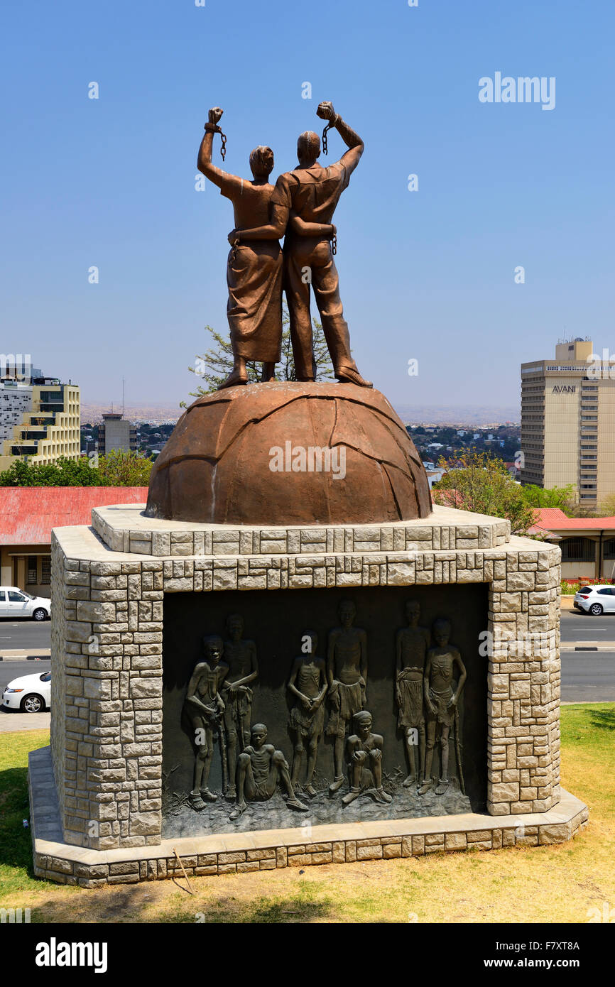 Independence memorial outside Alte Feste (old German fort) in Windhoek, Namibia Stock Photo