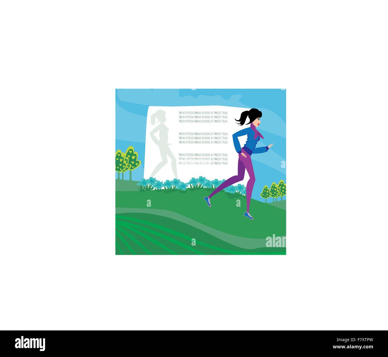 Jogging girl, abstract frame with space for text Stock Vector Image & Art Alamy