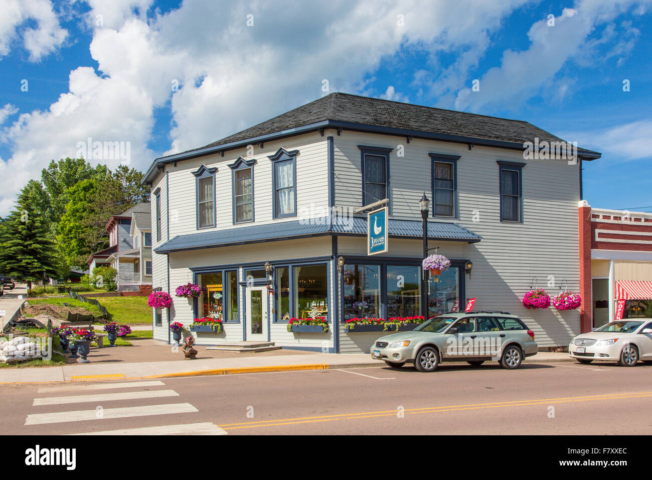 Downtown Bayfield Wisconsin on Lake Superior Stock Photo Alamy