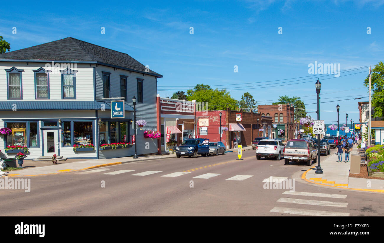 Downtown Bayfield Wisconsin on Lake Superior Stock Photo Alamy