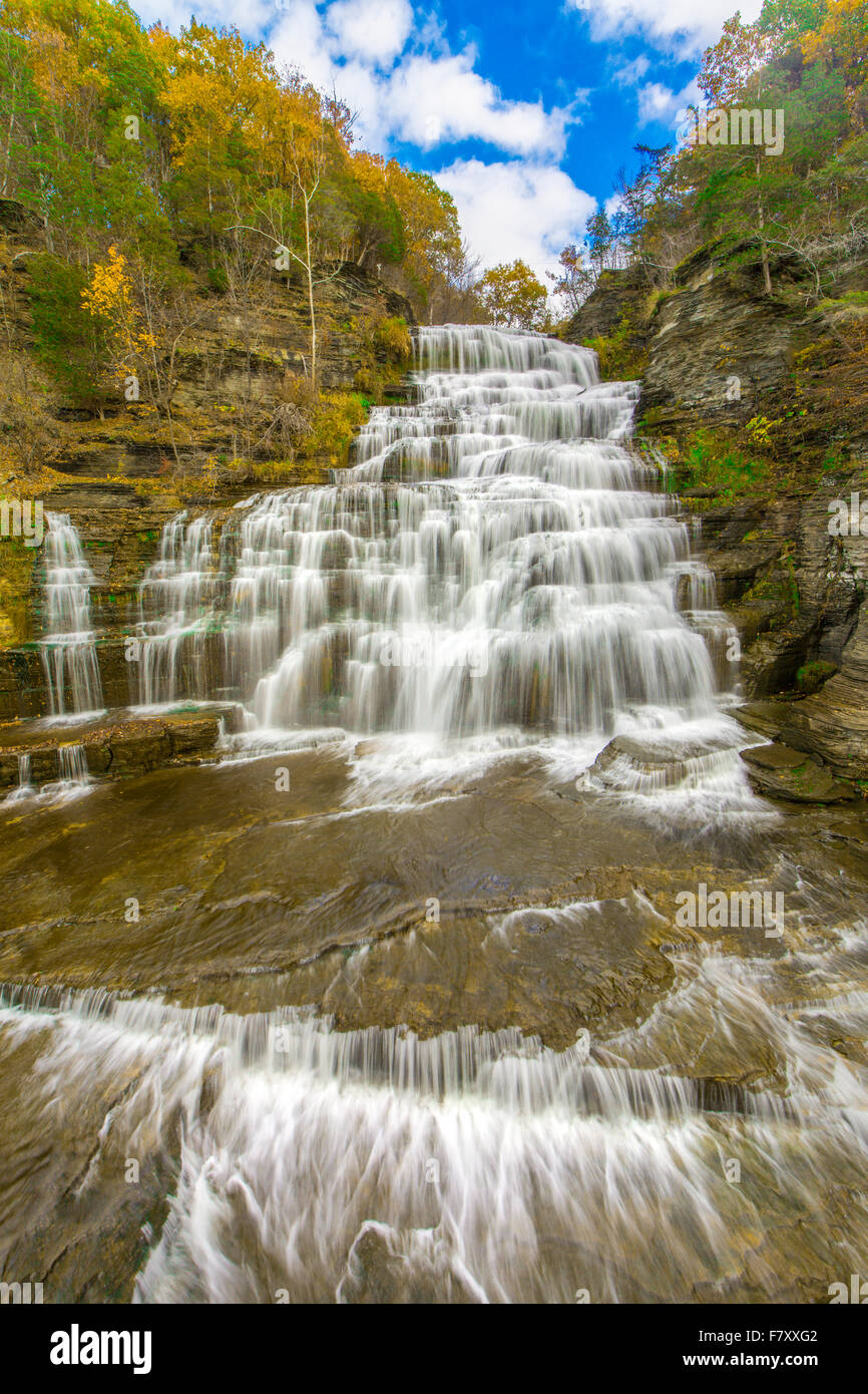 Hector Falls near Watkins Glen in the Finger Lakes Region of New York State Stock Photo