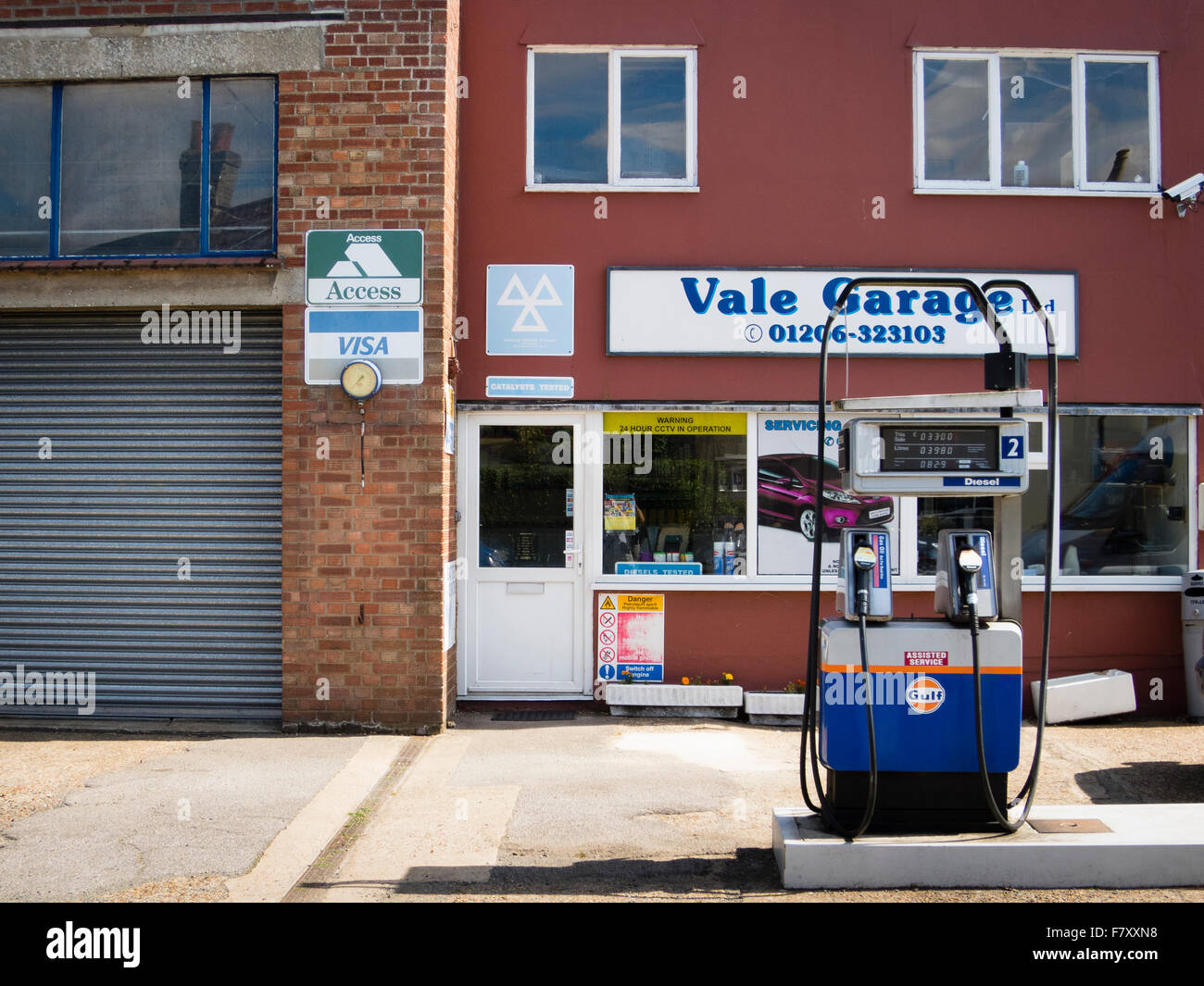 Local garage and petrol station Stock Photo Alamy