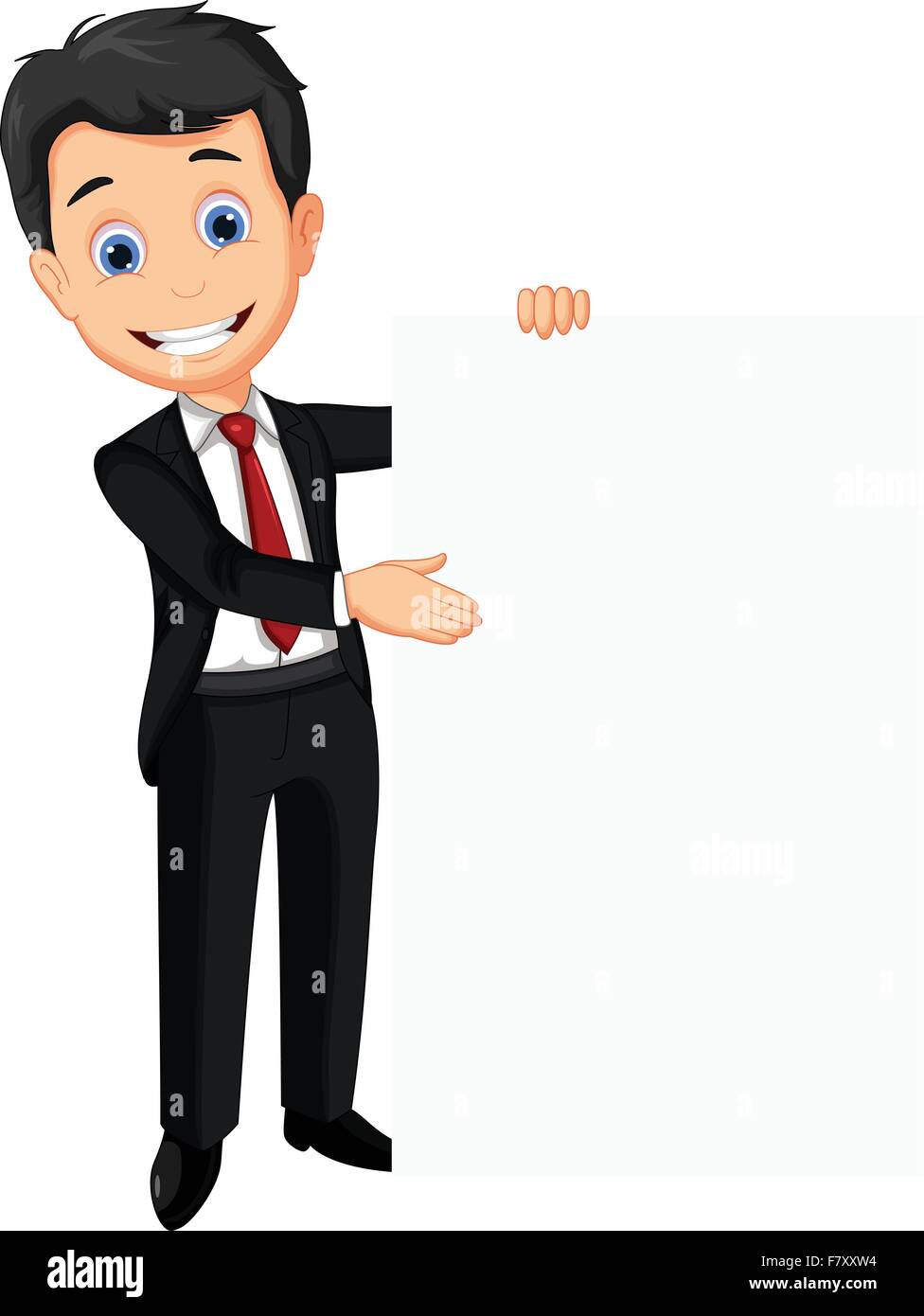 business man cartoon holding blank sign Stock Vector Image & Art - Alamy