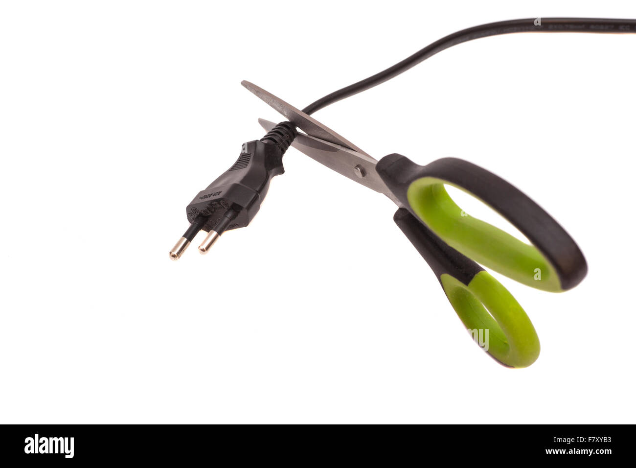 Scissors cutting network connection plug hires stock photography and
