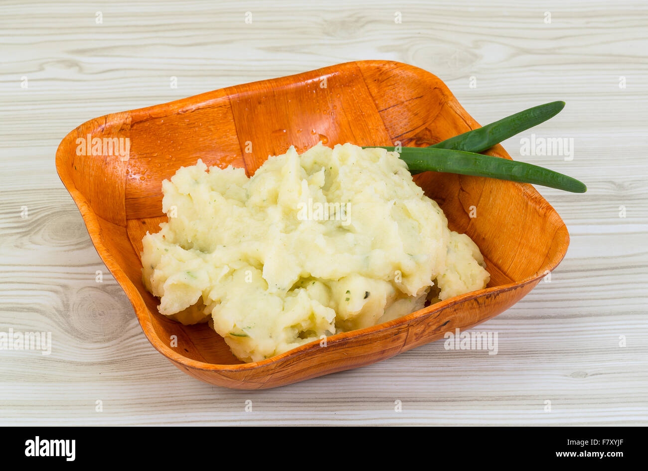 Mash potato in the bowl with green onion Stock Photo Alamy