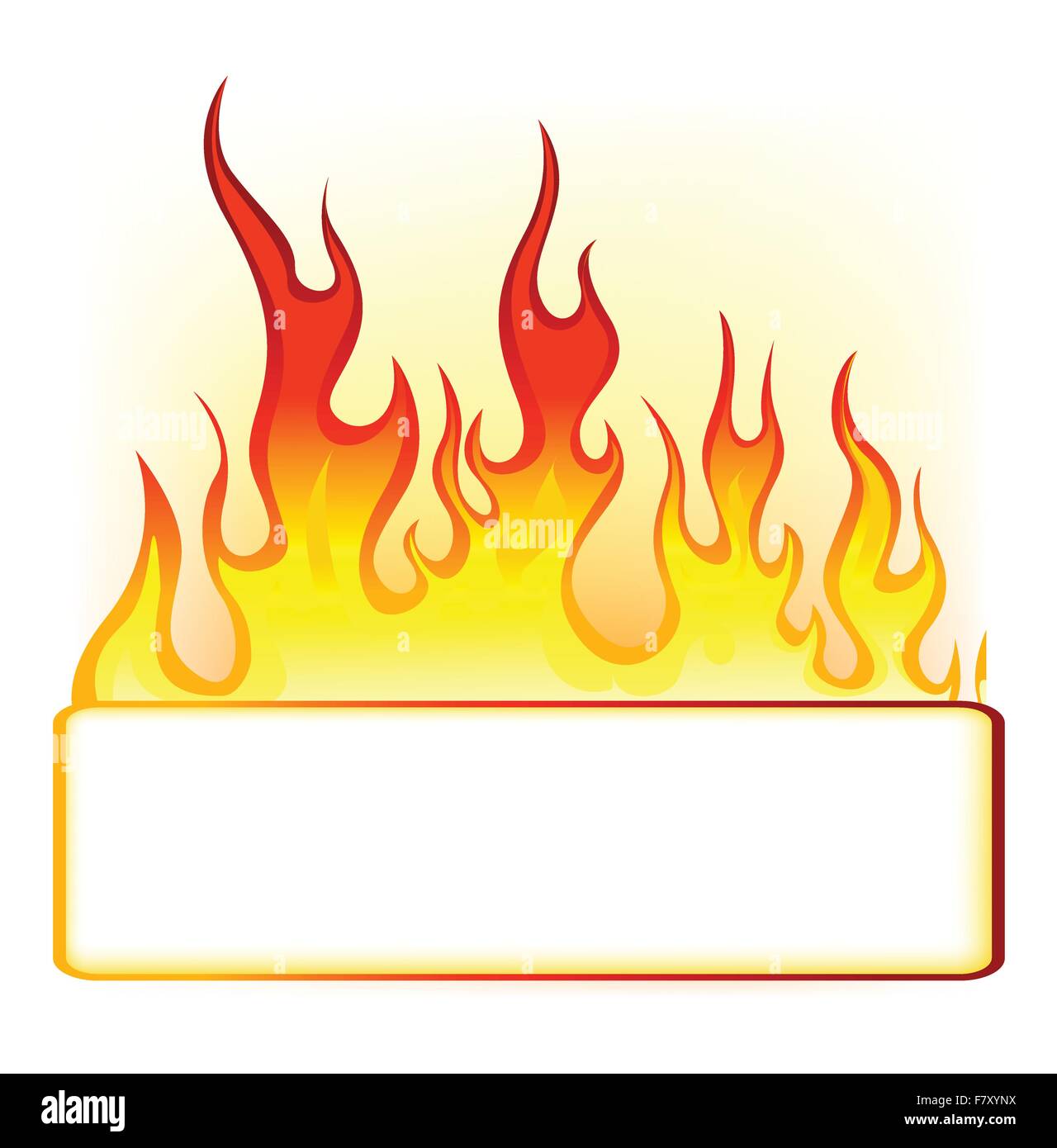 Burn flame fire with space for text Stock Vector