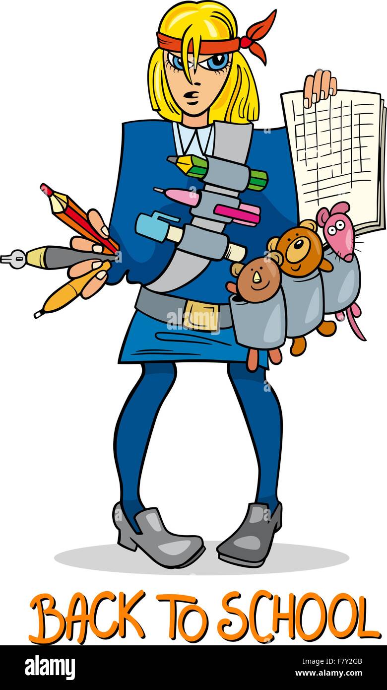 back to school cartoon illustration Stock Vector Image & Art - Alamy