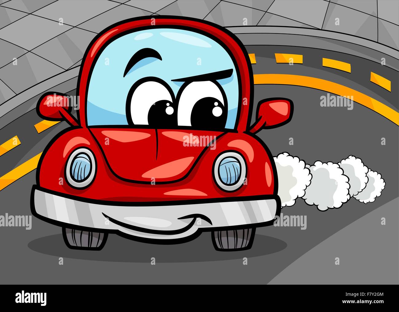 funny retro car cartoon illustration Stock Vector Image & Art Alamy