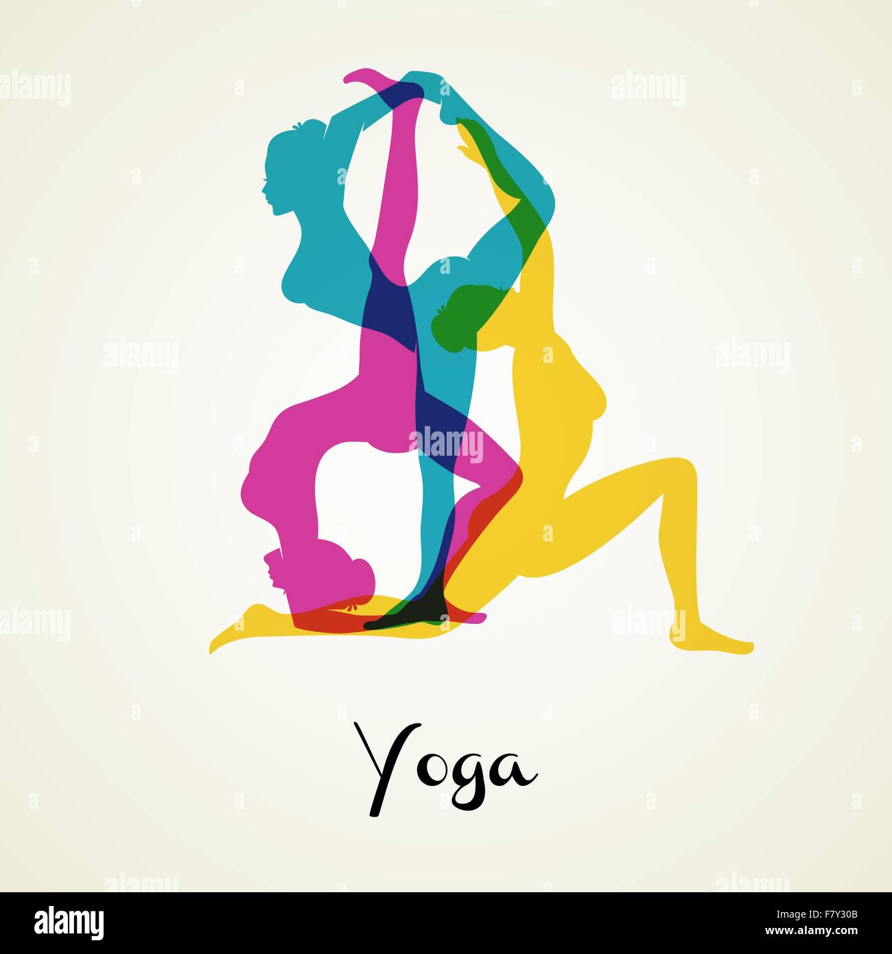 Yoga poses silhouette Stock Vector