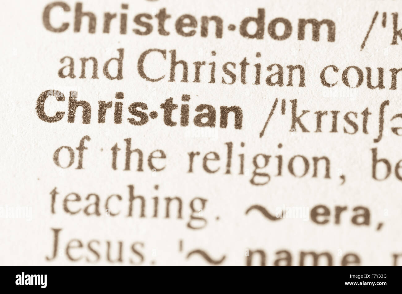 definition of word christian in dictionary stock photo: 90949588 - alamy