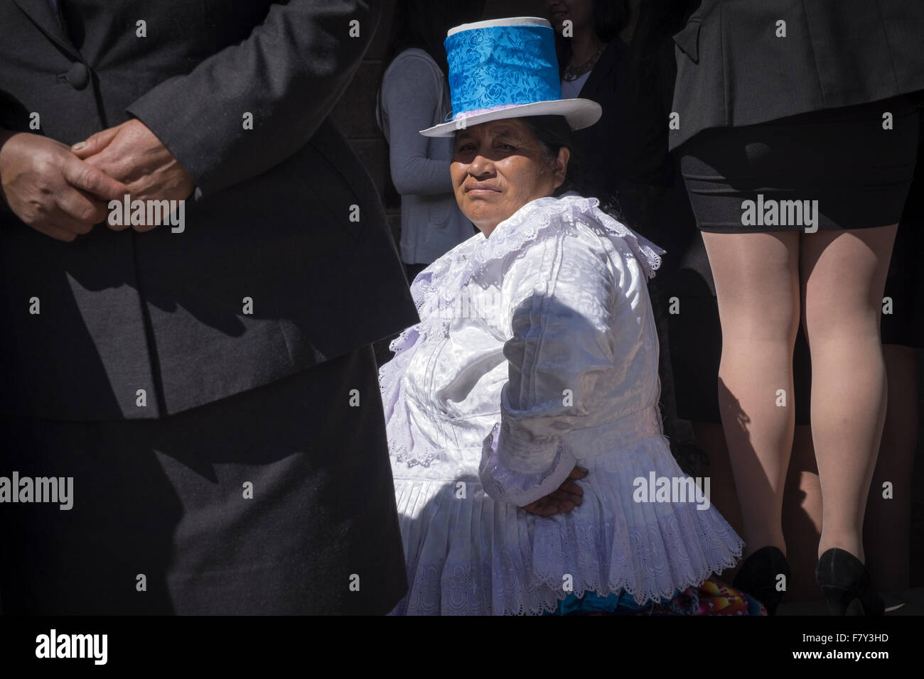 Members of civil associations participate in parades organized in the June festivities in Cuzco. Stock Photo