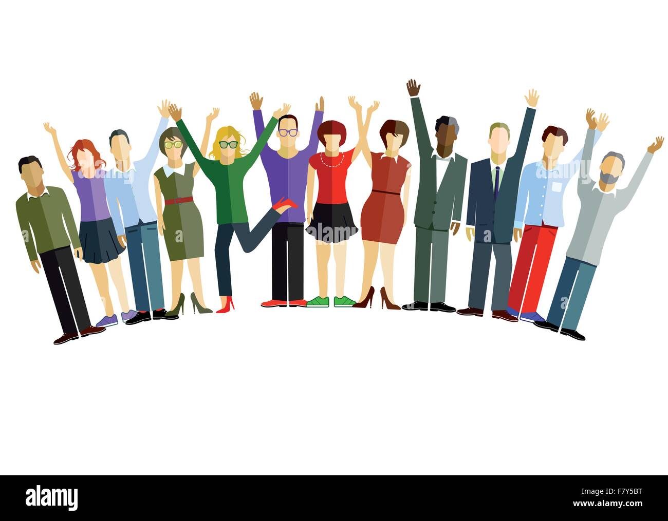 People are happy and confident Stock Vector