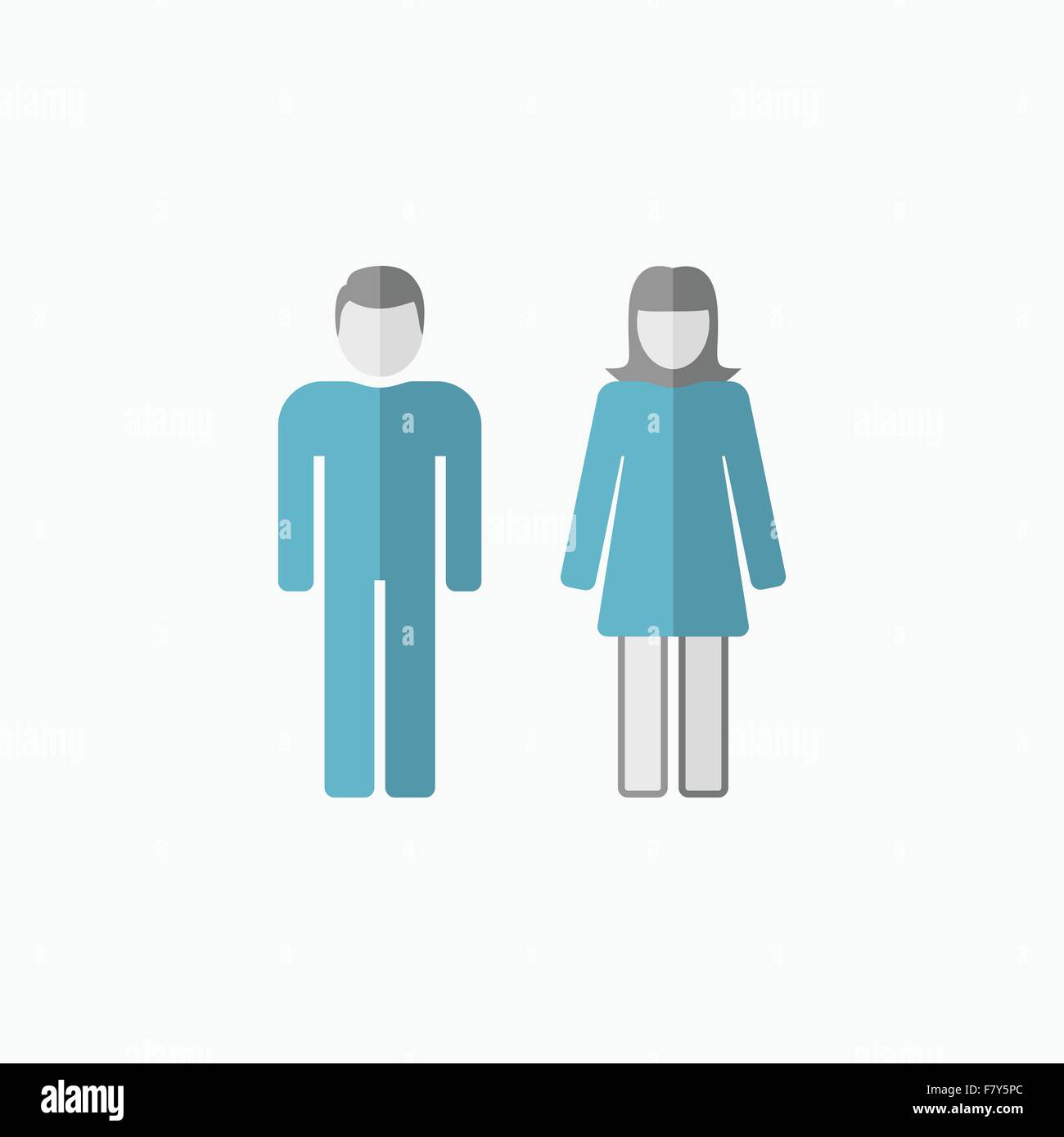 Man and Woman Flat Icon Stock Vector