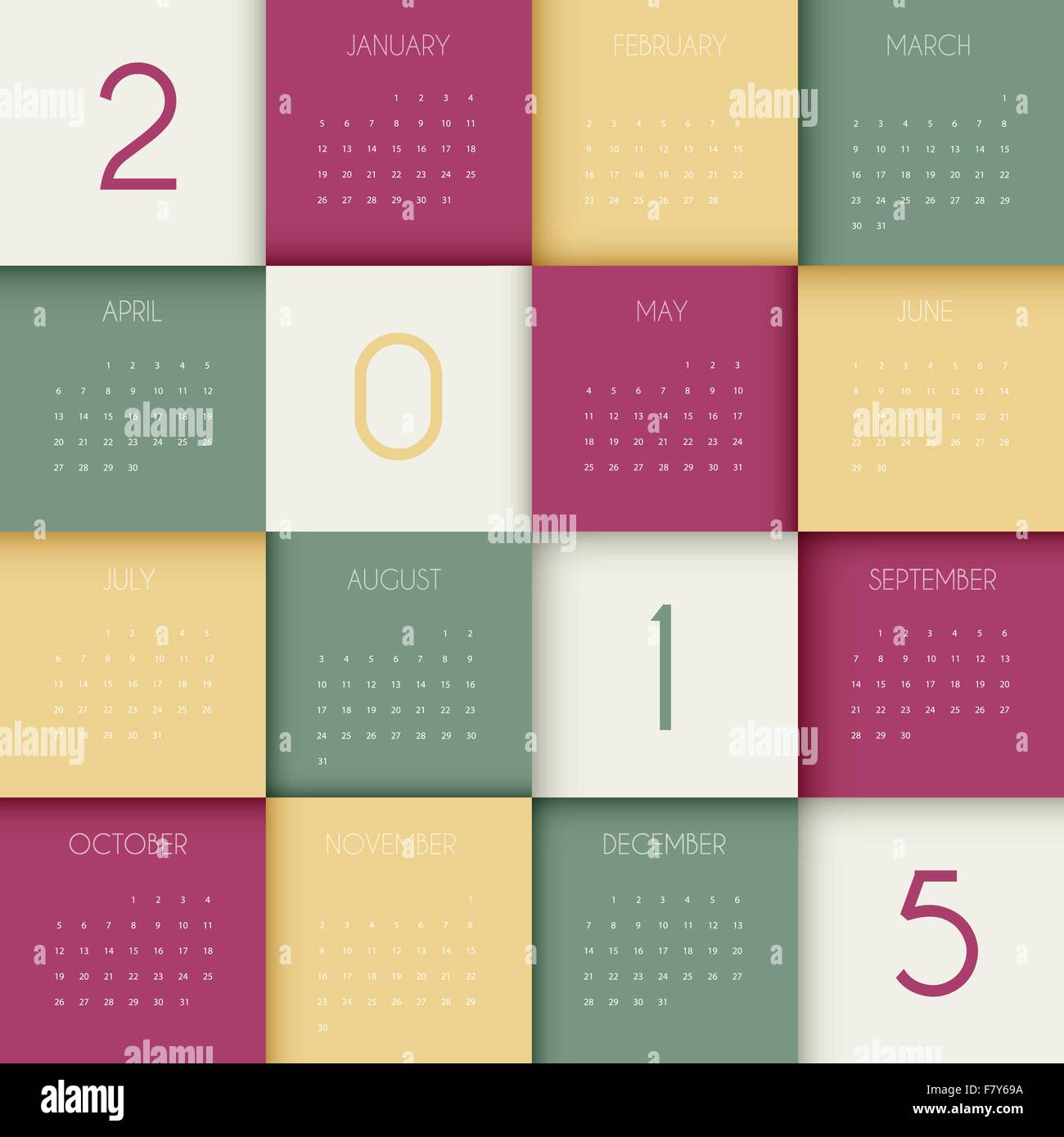 Calendar for 2015 year Stock Vector Image & Art - Alamy