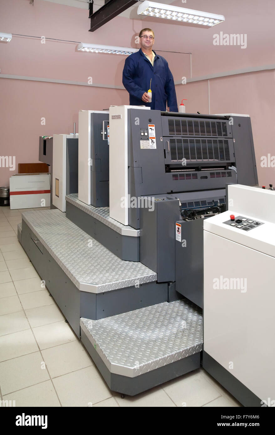 Offset Machine Working Printer working at his two-section offset machine Stock Photo - Alamy
