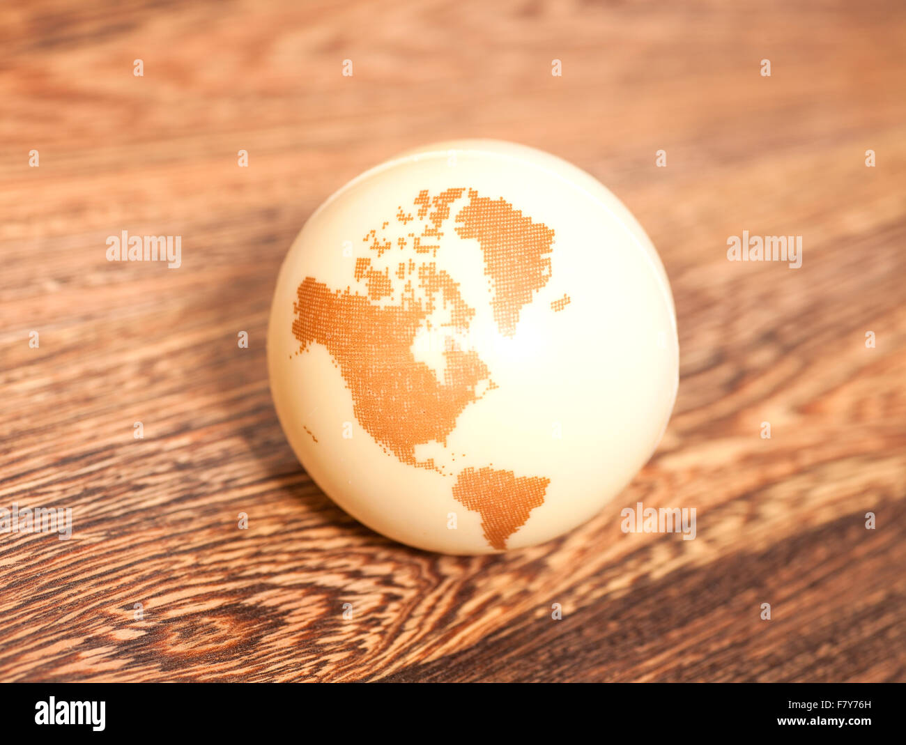 Earth Globe on wooden background Stock Photo