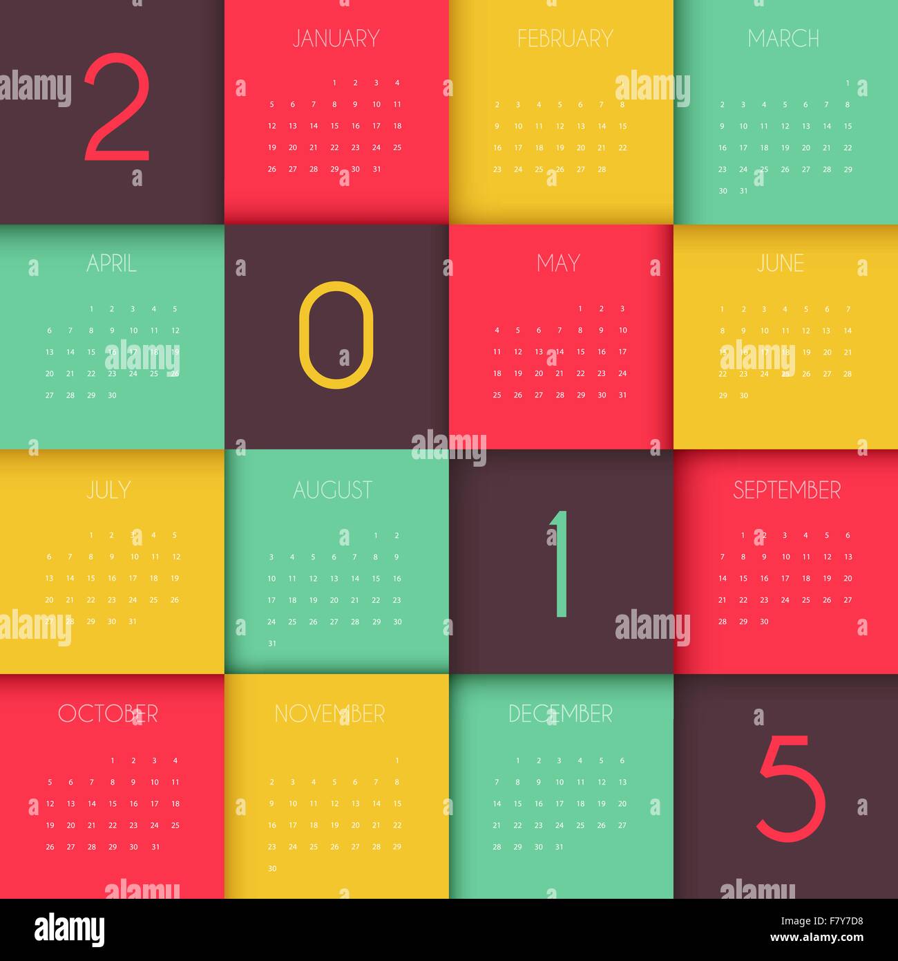 Calendar for 2015 year Stock Vector Image & Art - Alamy