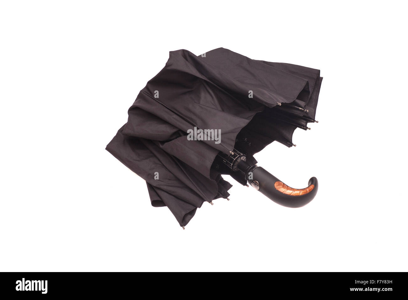 black umbrella isolated on white background Stock Photo - Alamy