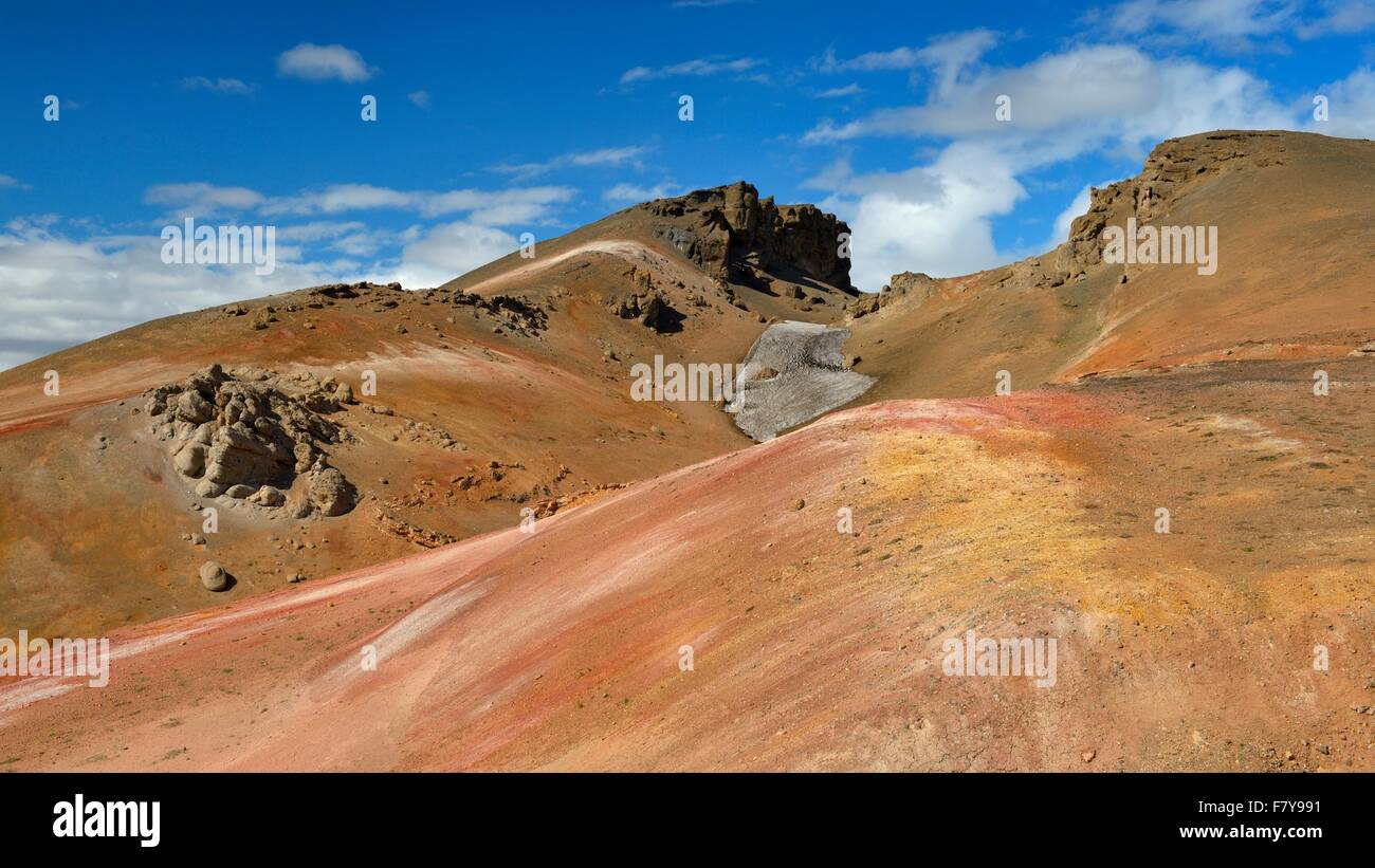 Geothermal area, Namafjall, Myvatn Region, Iceland Stock Photo