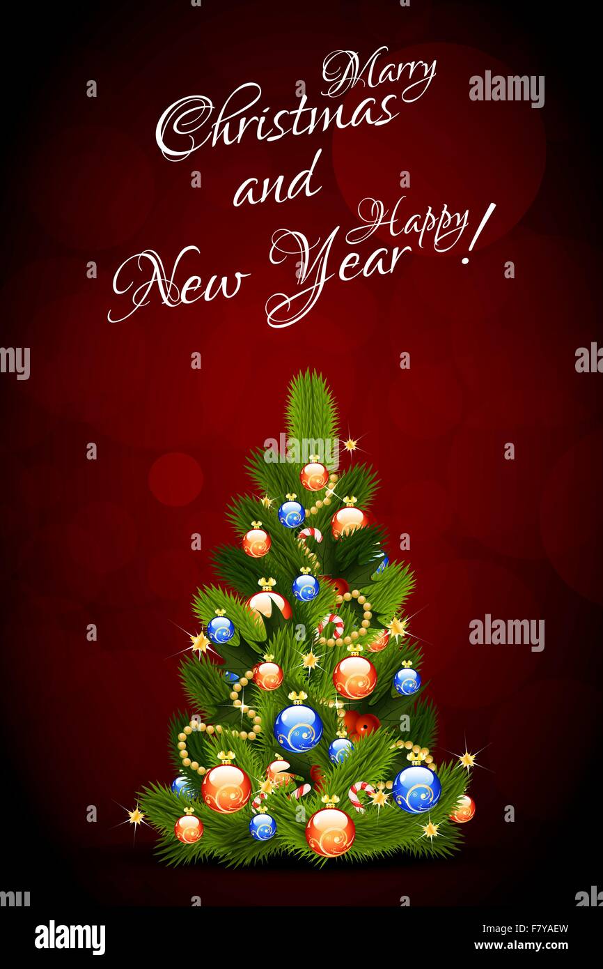 Merry christmas and happy new year card Stock Vector Images - Alamy