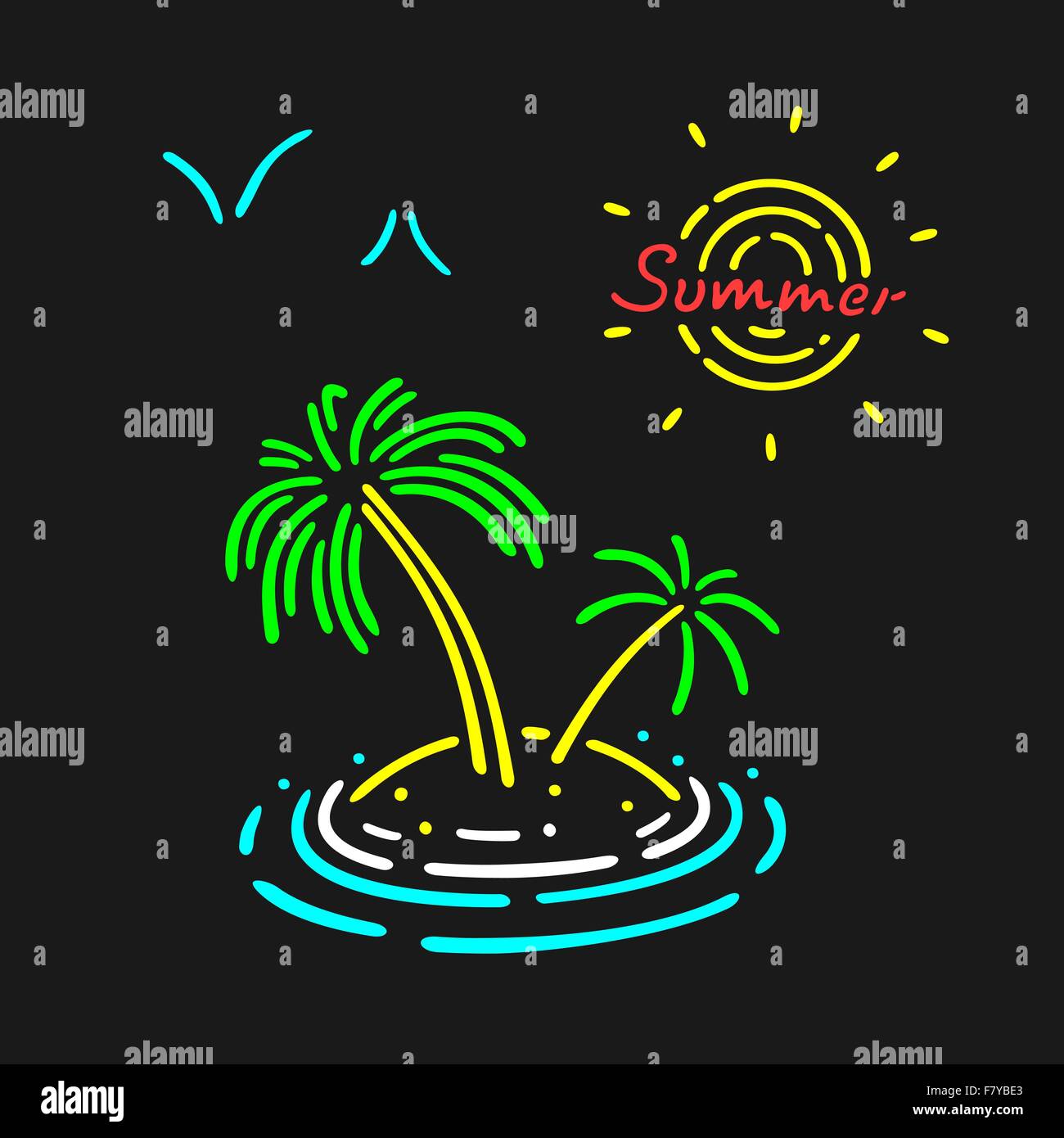 Vector Neon Symbol Palm Tree Stock Vector Image & Art - Alamy