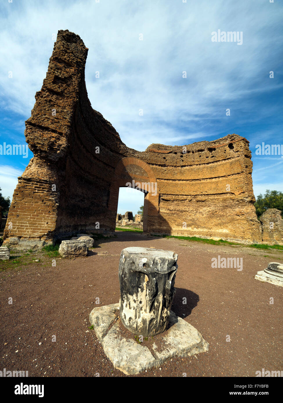 The exedra Imperial Palace Nymphaeum in Villa Adriana, Hadrian's Villa ...