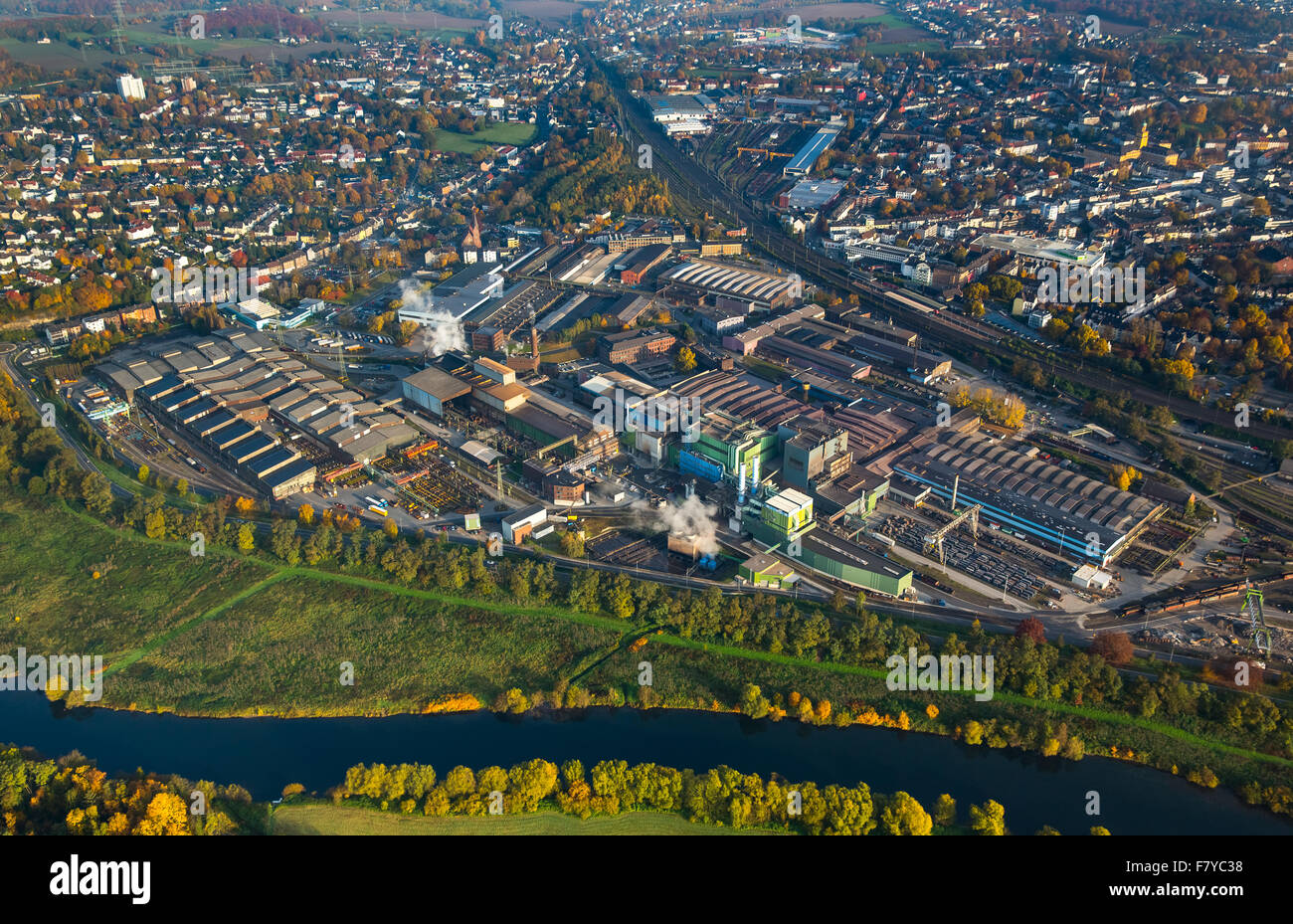 Stainless steel mill Witten, Witten, Ruhr district, North Rhine-Westphalia, Germany Stock Photo
