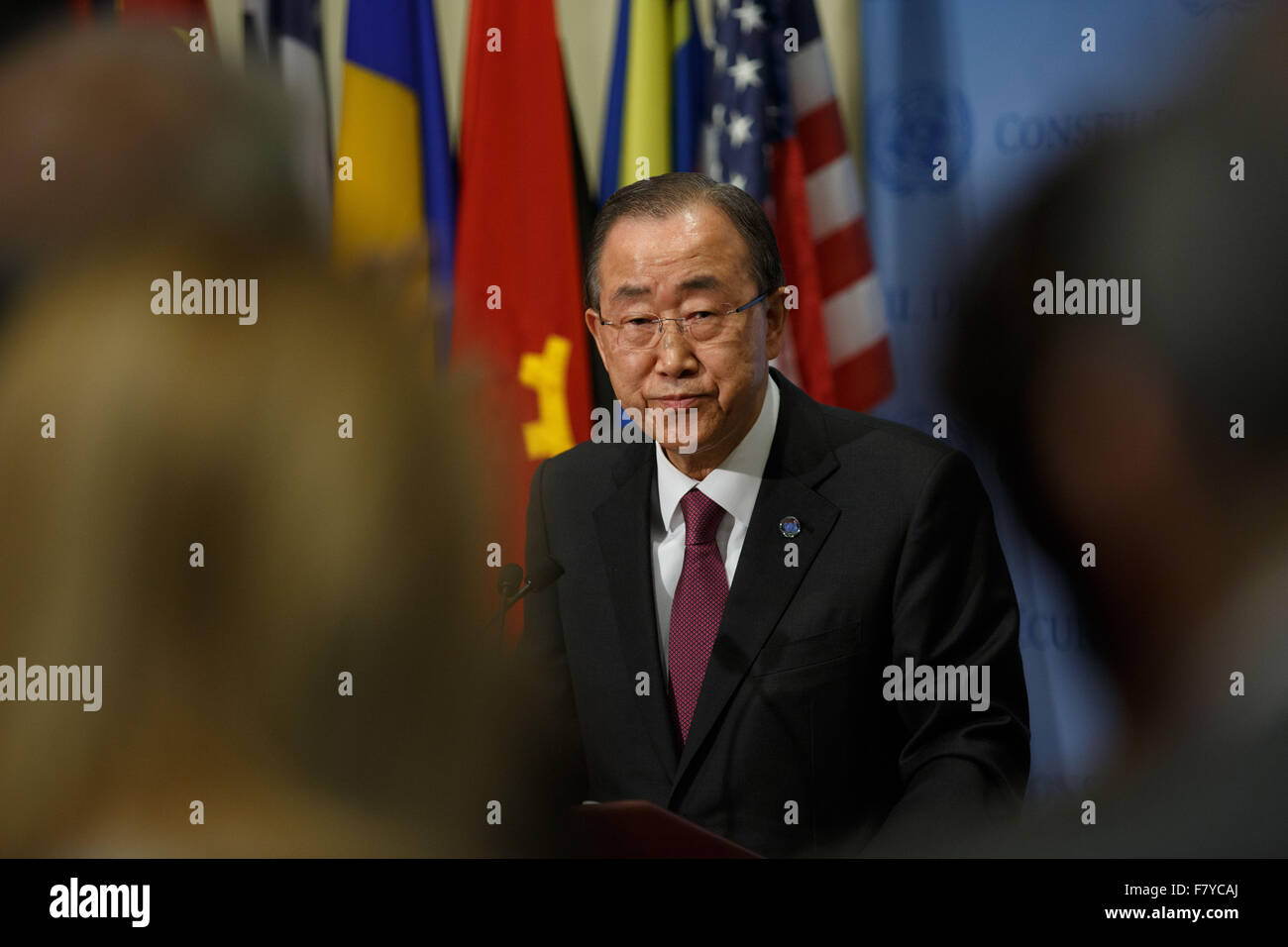 New York, USA. 3rd Dec, 2015. United Nations Secretary-General Ban Ki ...