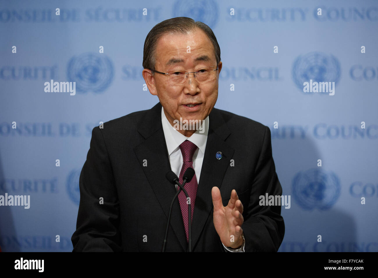 New York, USA. 3rd Dec, 2015. United Nations Secretary-General Ban Ki ...