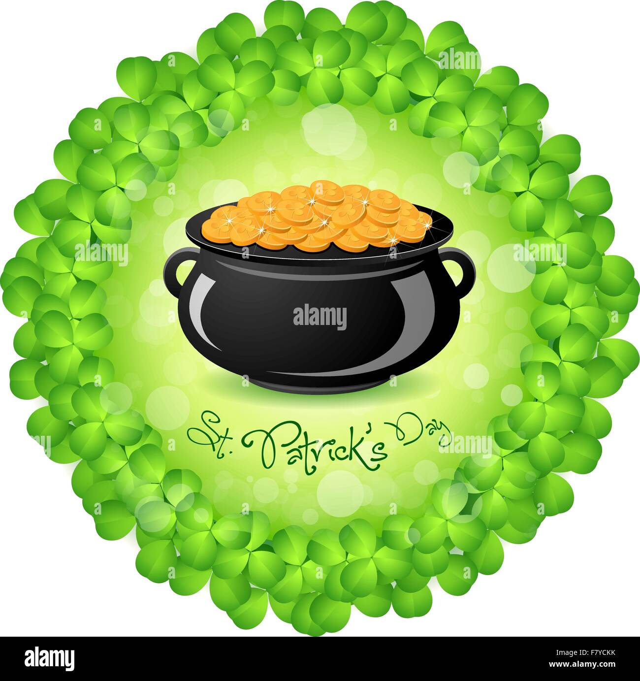 St. Patricks Day Cauldron with Gold Coins Stock Vector Image &amp; Art - Alamy