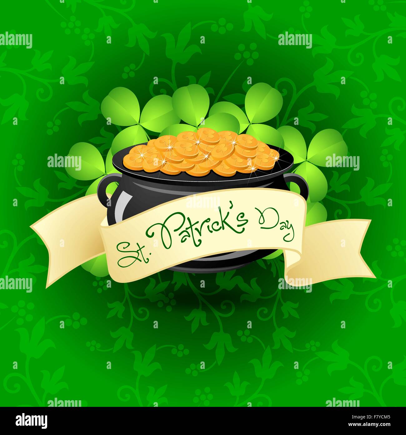 St. Patricks Day Cauldron with Gold Coins Stock Vector Image &amp; Art - Alamy