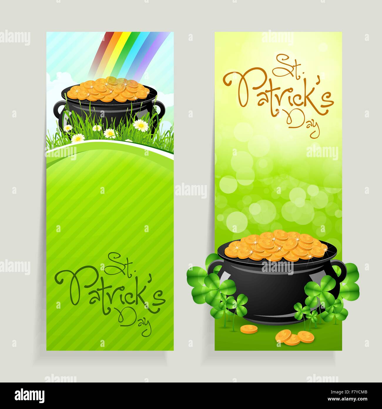 Set of St. Patricks Day Cards Stock Vector