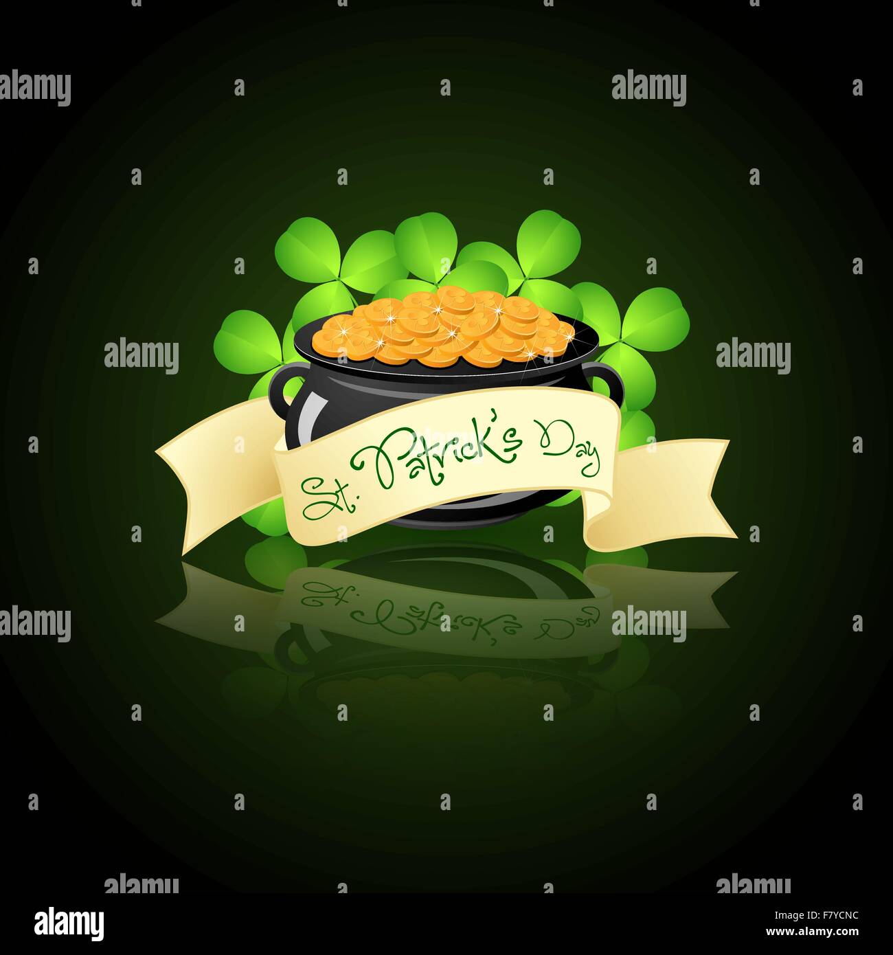 St. Patricks Day Cauldron with Gold Coins Stock Vector Image &amp; Art - Alamy