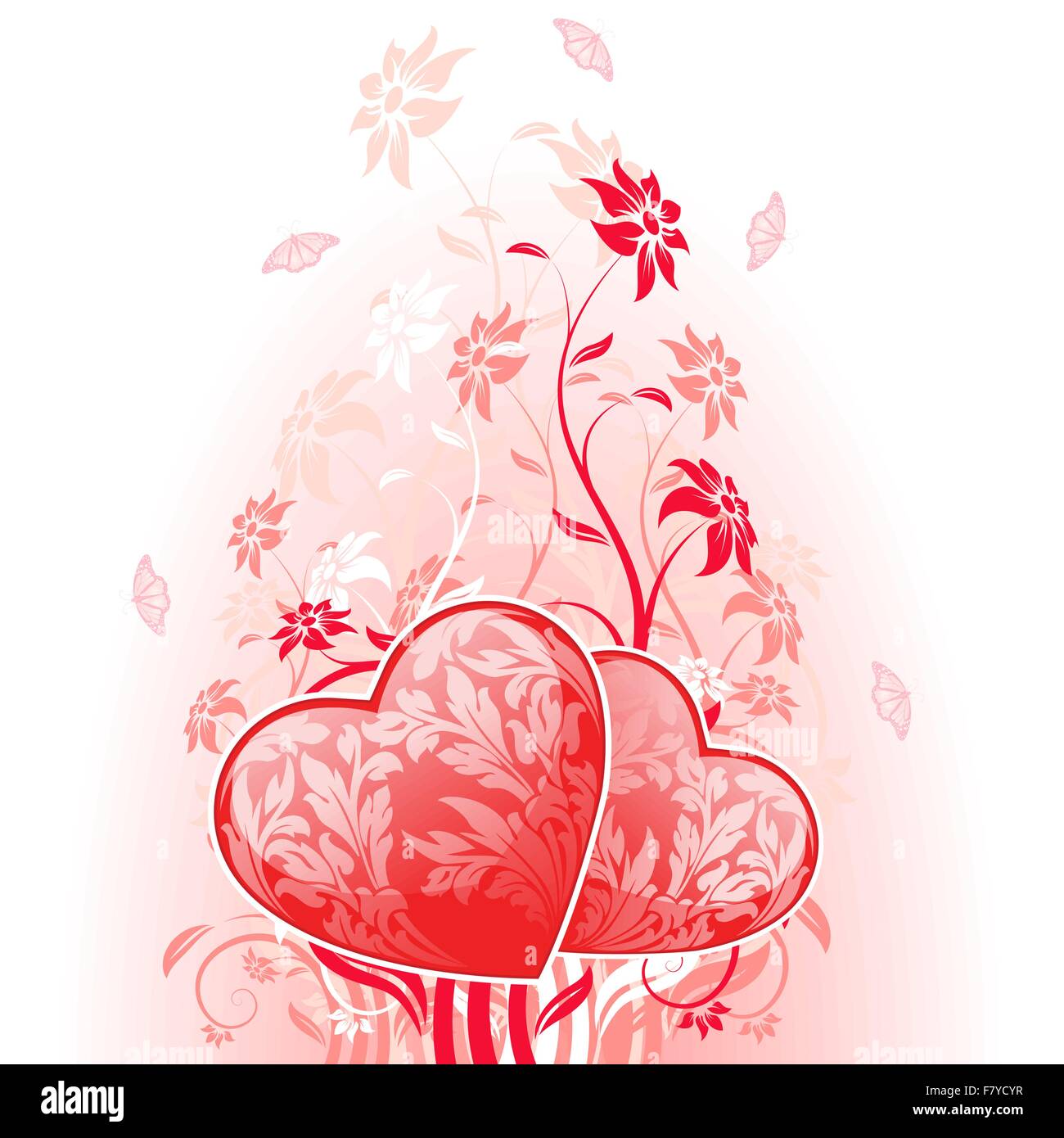 Valentines Day Card with flowers Stock Vector Image & Art - Alamy