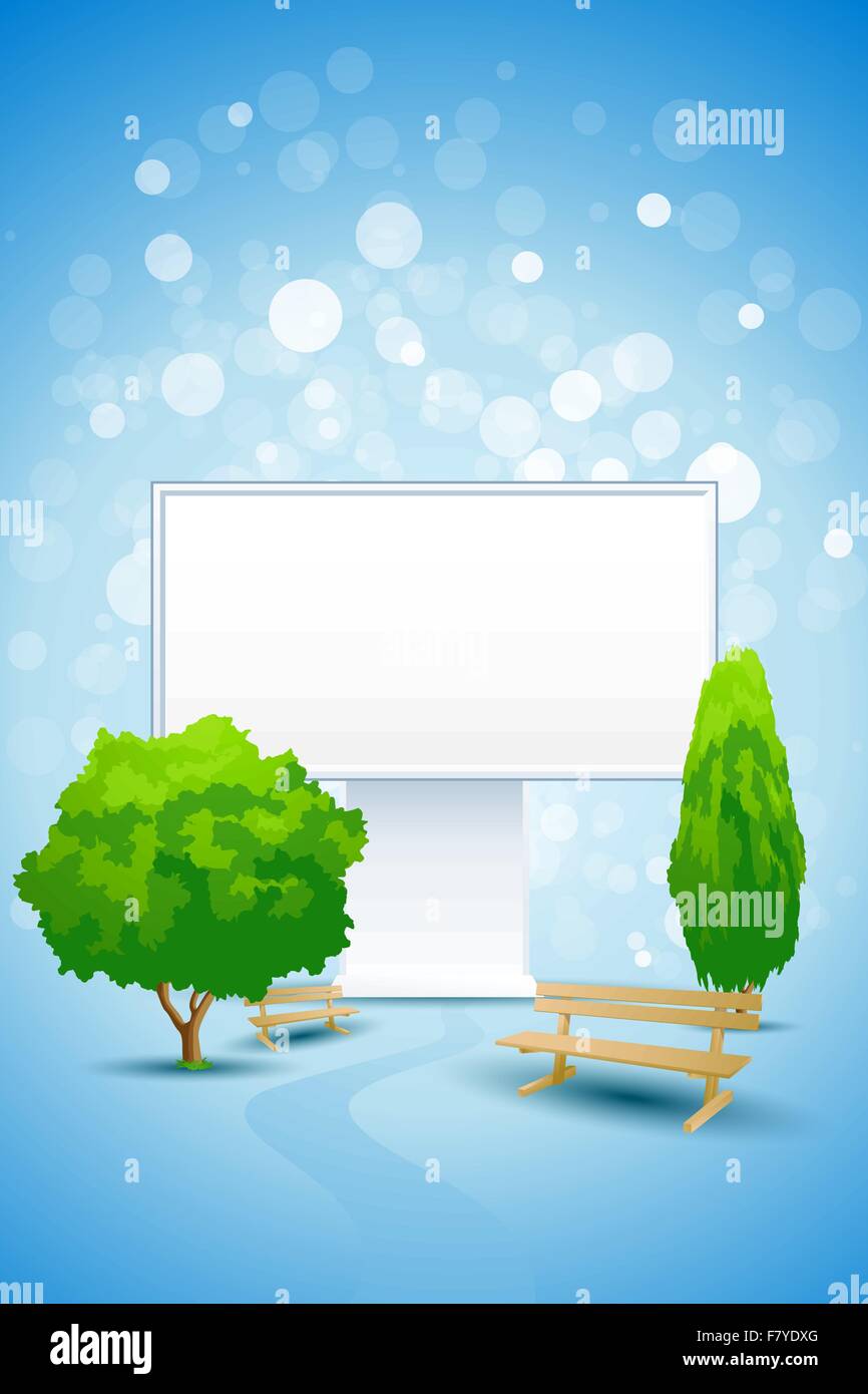Park scene trees benches Stock Vector Images - Alamy