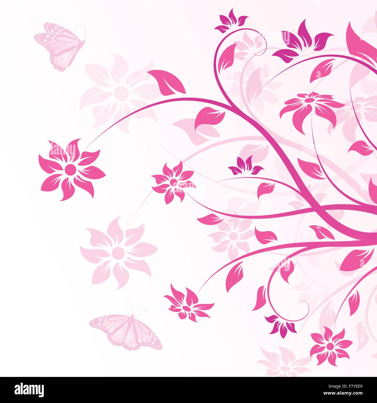 Vector flowers in pink Stock Vector