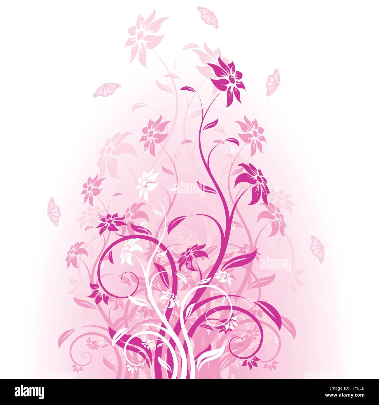 Vector flowers in pink Stock Vector