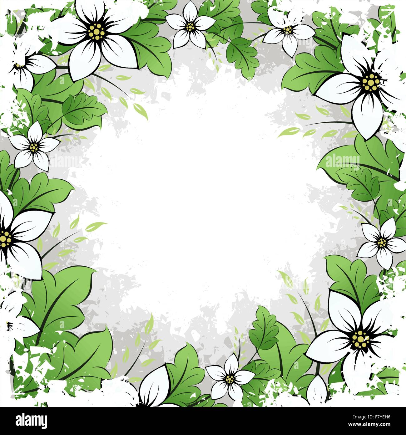 Grunge Flower Frame Stock Vector